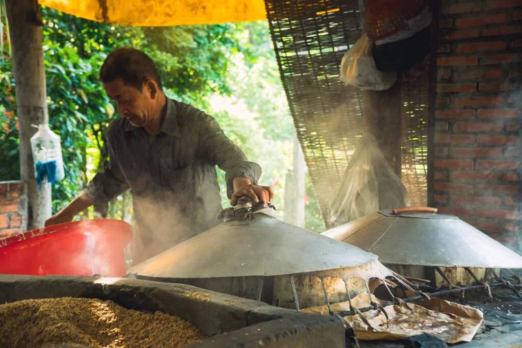 Experience making rice noodle 